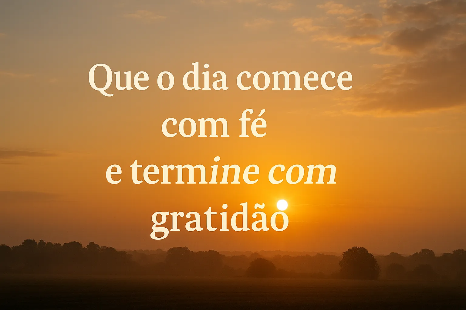 Que o dia comece com fé e termine com gratidão